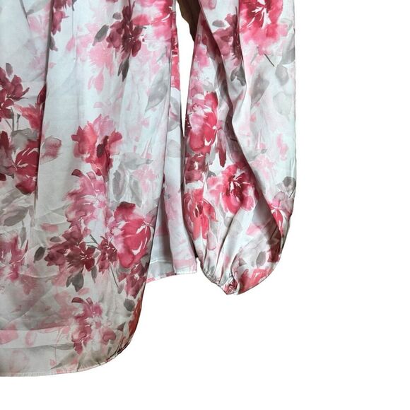 White House Black Market Top Medium Multicolor Floral Off The Shoulder Flutter - Picture 4 of 9